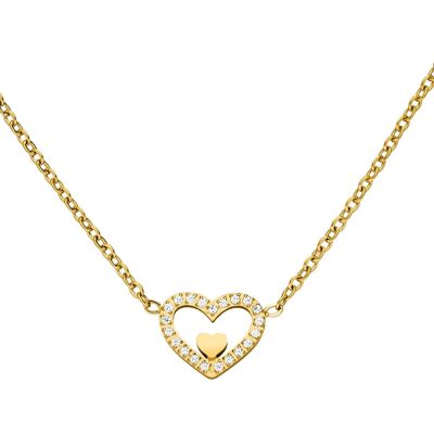Heart in Heart Halskette | 18K vergoldet Gold