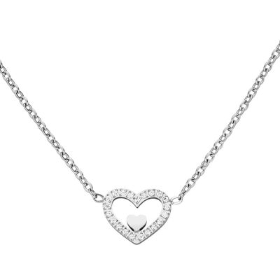 Heart in Heart Halskette | 18K vergoldet Silber