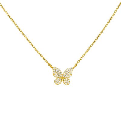 Sweet Butterfly | 925 Echtsilber Kette Gold