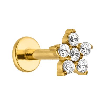 Flower | Chirurgenstahl Piercing Gold - 6mm