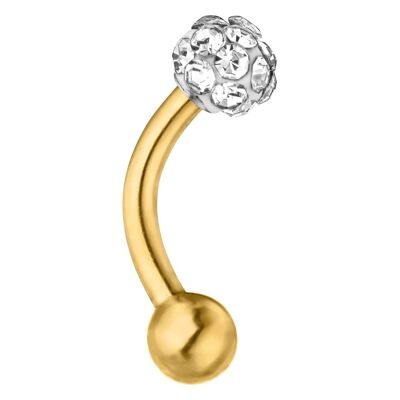 Crystal Ball | Chirurgenstahl Rook Piercing Gold