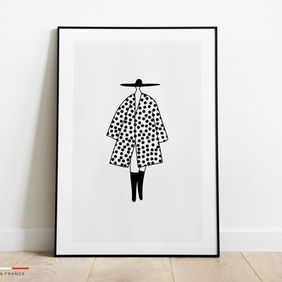Affiche mode noir et blanc - Poster minimaliste vintage