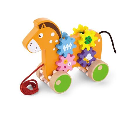 Viga - Pull Along Horse with Gears