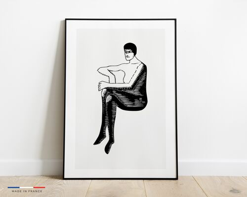 Achat Affiche femme vintage - Poster illustration noir et blanc en gros