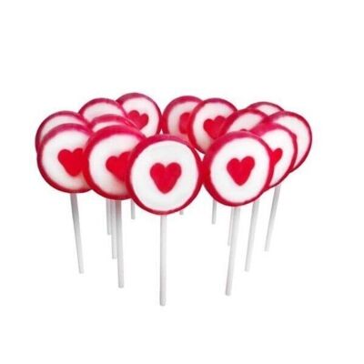 "HEART" ROCK LOLLIPOPS - Display of 100 lollipops