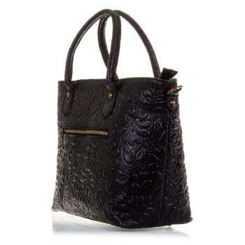 Sac fourre-tout Adalberta pour femme Gravure suède en cuir véritable 5