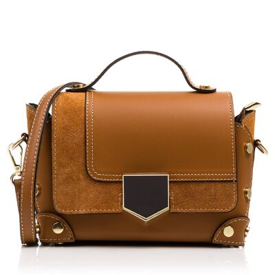 Agerola Women's handbag. Authentic Leather Ruga Chamois