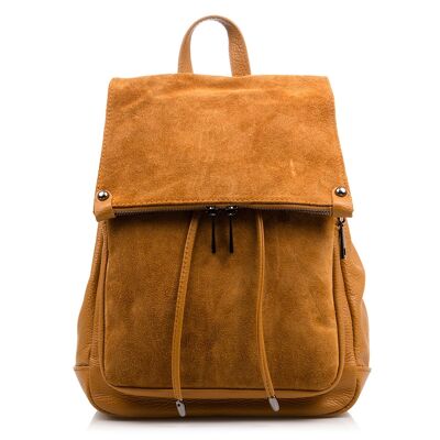 Aggius Women's backpack bag. Genuine Leather Dollaro Suede