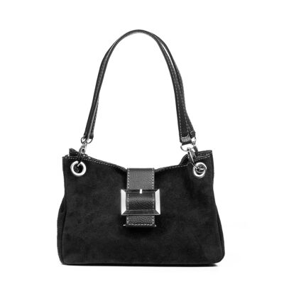 Aicurzio Shoulder Bag Woman. Genuine Suede Dolla Leather