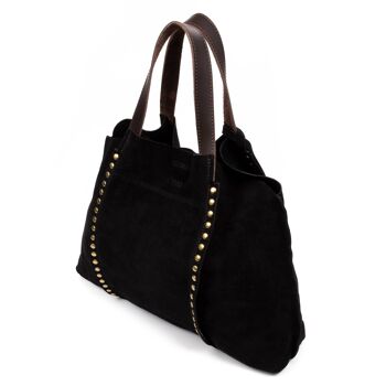 Sac shopping femme Airola. Tissu en daim non fini. 5