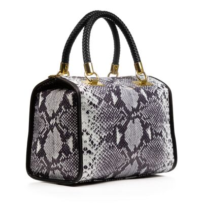 Alanno Women's Tote Bag. Genuine Leather Suede Python