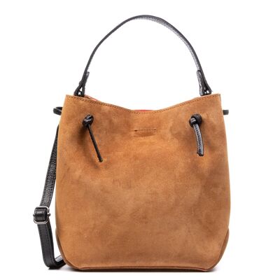 Albidona women's tote bag. Suede finish genuine leather.