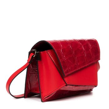 Alessia Sac à Bandoulière Cuir Véritable Daim Crocodile Ruga 3