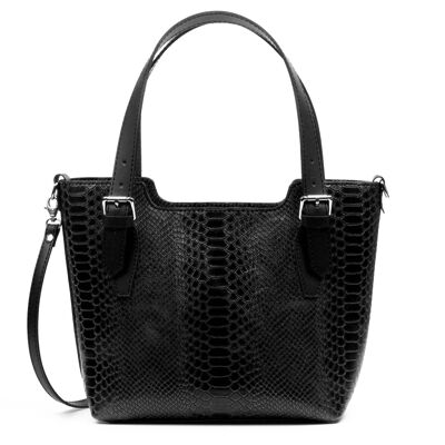 Arezzo Tote Bag Woman.Genuine Leather Suede Engraved Serpi