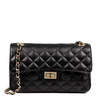 Caeli Women's Shoulder Bag. Authentic Leather Sauvage Quilted