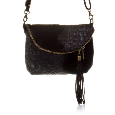 Capoliveri Women's shoulder bag.Genuine Leather Suede