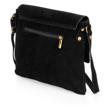 Sac bandoulière Diamante Femme.Véritable cuir Daim 5