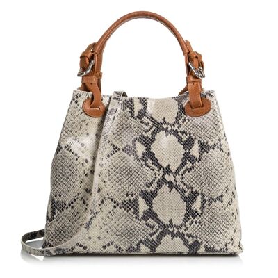 Godeberta Women's Tote Bag. Genuine Leather Suede Python