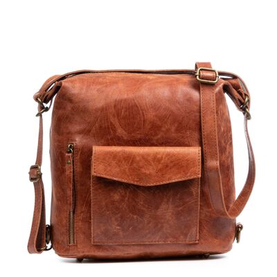 Irene Women's backpack bag. Genuine leather Washed Suede