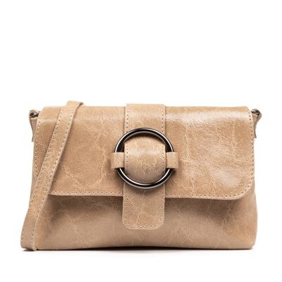 Lentini Crossbody Bag Genuine Leather Suede Stone Wash