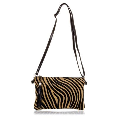 Marcon Damenhandtasche. Echtes Leder Cavallino Tigre