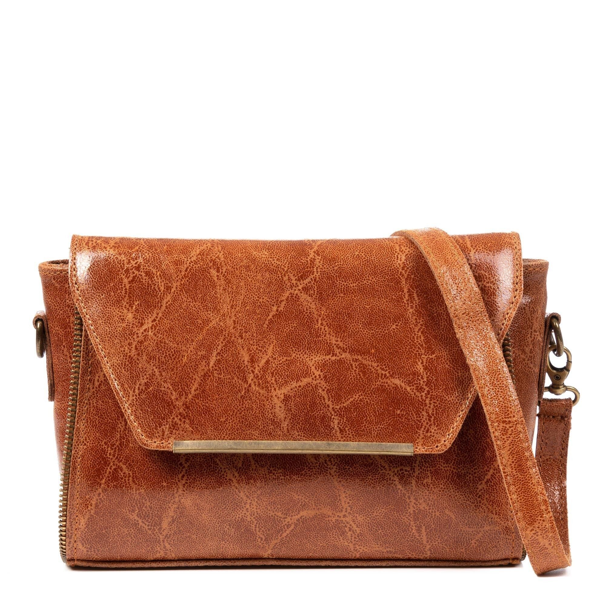 Sac à bandoulière Mariola.Véritable cuir suédé lavé à la pierre