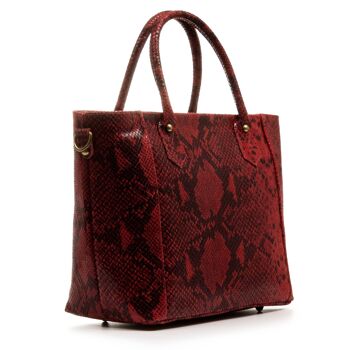 Sac Cabas Paola.Véritable Cuir Suédé Imprimé Serpent 3