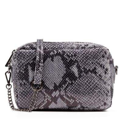 Santina Women's shoulder bag.Genuine Leather Suede Python