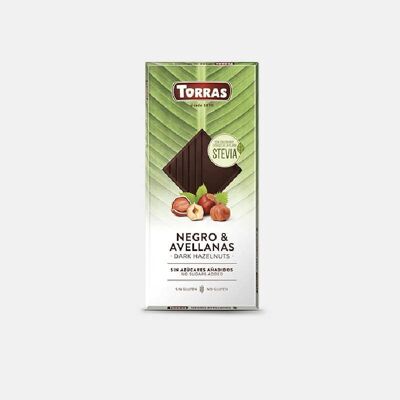 TORRAS, dunkler Schokoriegel & Stevia-Haselnüsse