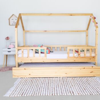 Maison de lit enfant Montessori avec garde-corps Sawyer 90x190cm 9