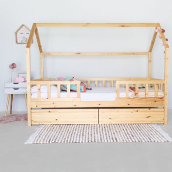 Maison de lit enfant Montessori avec garde-corps Sawyer 90x190cm 7