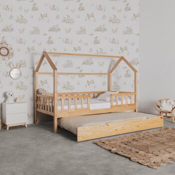 Maison de lit enfant Montessori avec garde-corps Sawyer 90x190cm 6