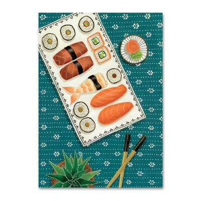 Sushi-Postkarte