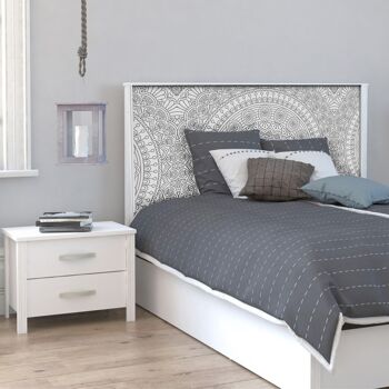 Tête de lit design mandala blanc 160x126x4cm 2