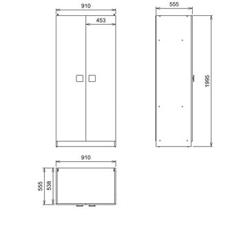 Armoire Candy 2 portes 200x91x55,5cm 7