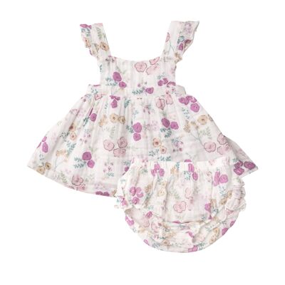 Dreamy Meadow Floral Pinafore Dress and Bloomer 12-18m