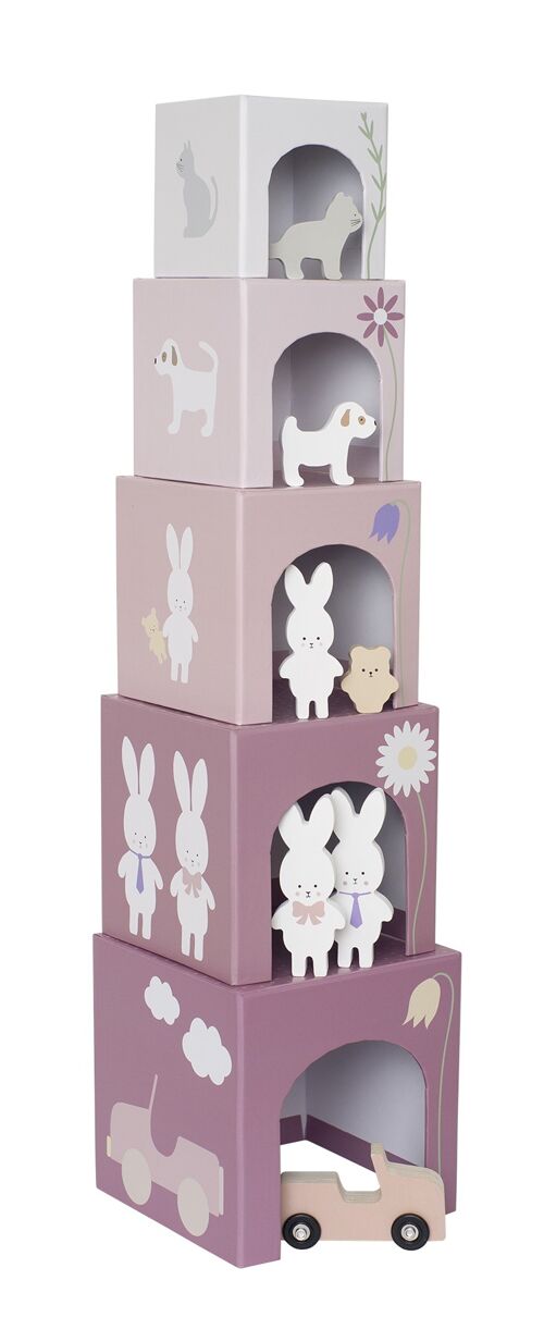 Cubes empilables 1-5 lapin