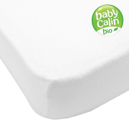 Drap housse 60x120x15 cm bio Blanc - Babycalin Bio