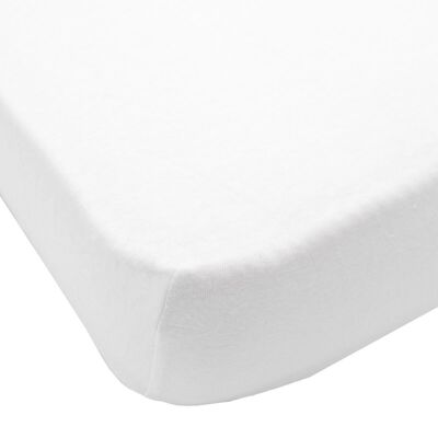 Plain fitted sheet 60x120 cm White - Babycalin