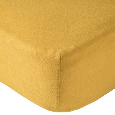 Plain fitted sheet 60x120 cm Mustard - Babycalin