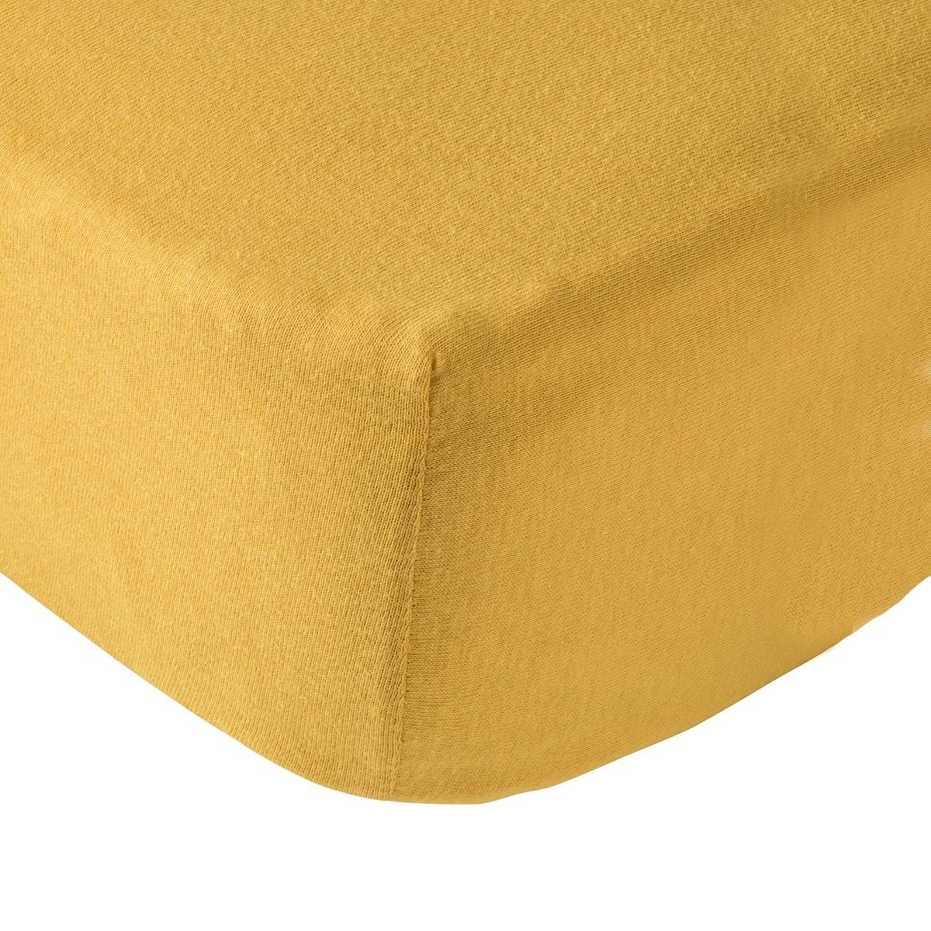 Drap housse en coton moutarde (70 x 140 cm)