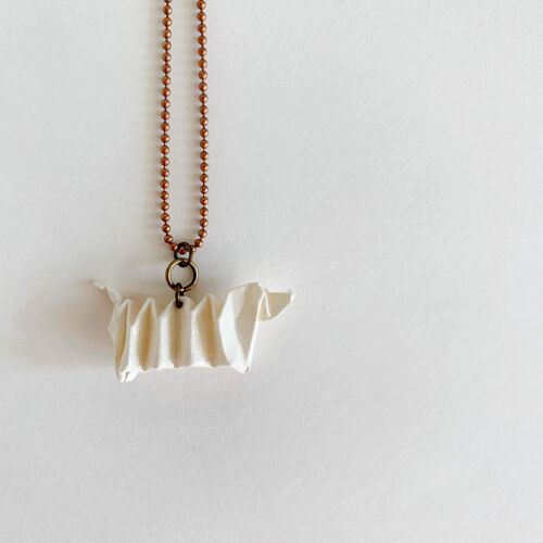 .Classic Dog Necklace. - White - Copper