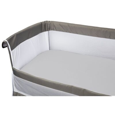 Set of 2 organic crib fitted sheets 83x50 cm White, Gray - Babycalin Bio