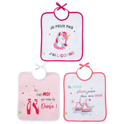 Lot de 3 bavoirs Danse, Patin, Poney 6 mois - Babycalin