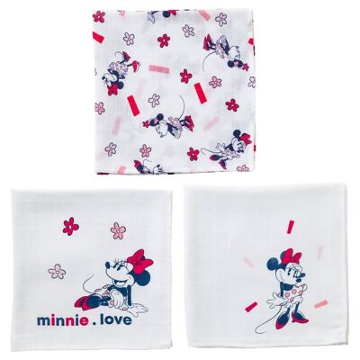 Set mit 3 Pucktüchern Minnie Confetti 60x60 cm - Disney Baby