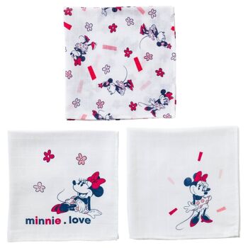 Lot de 3 langes Minnie Confettis 60x60 cm - Disney Baby 1