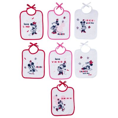 Lot de 7 bavoirs journaliers naissance Minnie Confettis - Disney Baby