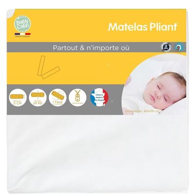 Folding baby mattress 24 kg-m3 60x120 cm - Babycalin