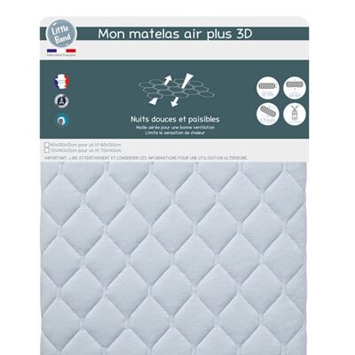 Matelas lit Air'Plus 3D 60x120 cm 24kg-m3 - Little Band