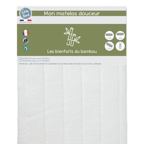 Matelas lit Douceur 24kg-m3 70x140 cm - Little Band